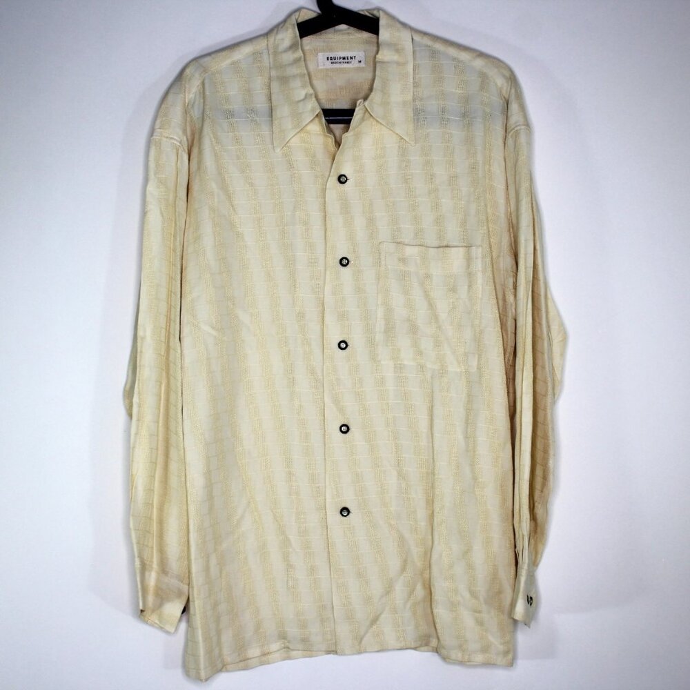 Equipment Mens Medium Viscose Loop Collar Button Up Shirt NEW RARE G1416